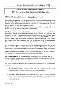 EML: five 50 mins sessions over 2 weeks