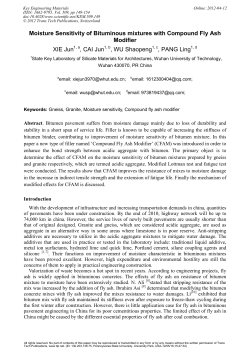 Moisture Sensitivity of Bituminous mixtures with Compound Fly Ash