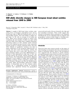 SSR allelic diversity changes in 480 European bread wheat