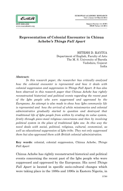 Representation of Colonial Encounter in Chinua