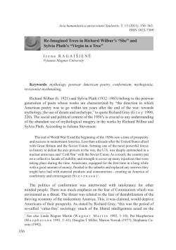 and sylvia Plath`s &ldquo;virgin in a tree&rdquo;