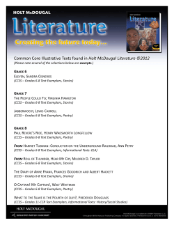 Literature Exemplar Texts