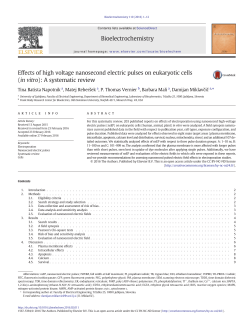 Effects of high voltage nanosecond electric pulses on eukaryotic cells