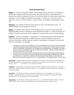 Literary and Stylistic Devices Allegory &ndash; is a form of an extended