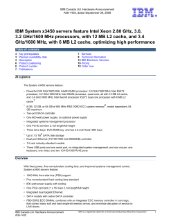 IBM System x3450 servers feature Intel Xeon 2.80 GHz, 3.0, 3.2 GHz