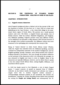 1.1 Fugard`s women characters - NWU
