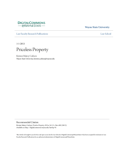 Priceless Property - Digital Commons@Wayne State University