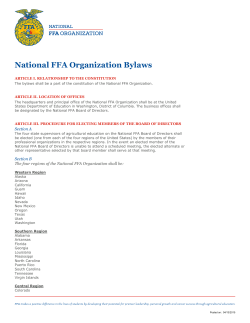 National FFA Organization Bylaws
