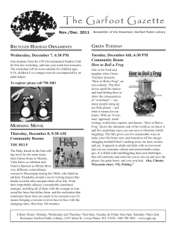 The Garfoot Gazette - Rosemary Garfoot Public Library