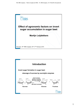 Effect of agronomic factors on invert sugar accumulation in sugar