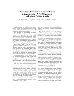 Do Traditional Institutions Constrain Female Entrepreneurship? A