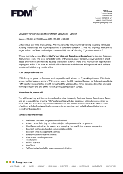 University Partnerships and Recruitment Consultant