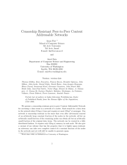 Censorship Resistant Peer-to-Peer Content