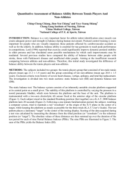 Quantitative Assessment of Balance Ability Between Tennis Players