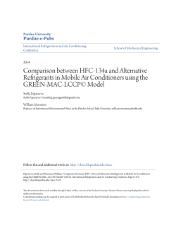 Comparison between HFC-134a and Alternative - Purdue e-Pubs