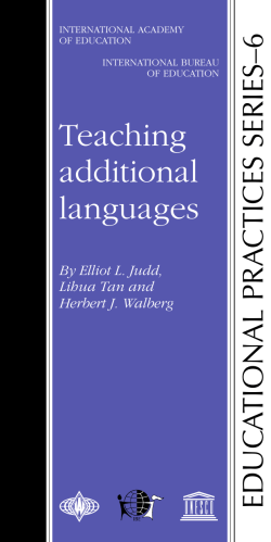 Teaching additional languages - International Bureau of Education