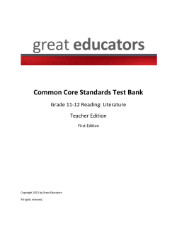 Common Core Standards Test Bank