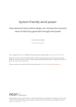 System-friendly wind power - Neon Neue Energie&ouml;konomik GmbH
