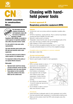 COSHH essentials in construction: Silica CN2