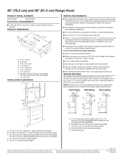 30" (76.2 cm) and 36" (91.4 cm) Range Hood