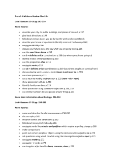 French II Midterm Review Checklist Unit 5 Lessons 13