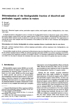 Determination of the biodegradable fraction of dissolved and