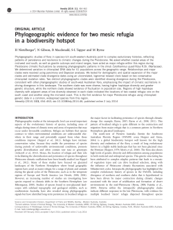 Phylogeographic evidence for two mesic refugia in a biodiversity