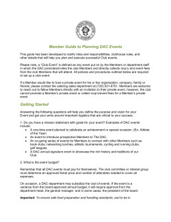 Member Guide to Planning DAC Events Getting Started