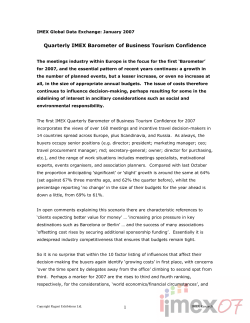 Quarterly IMEX Barometer of Business Tourism