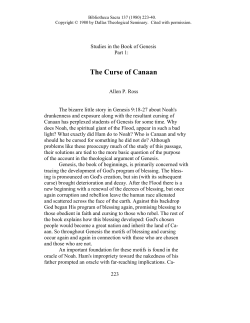 The Curse of Canaan: Studies in the Book of