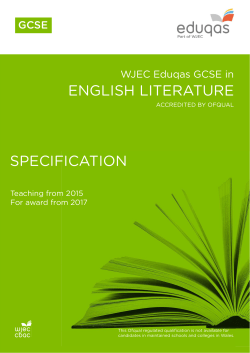 GCSE English Literature Specification