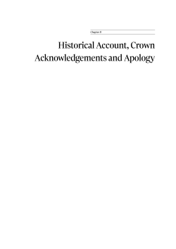Chapter 8- Historical Account, Crown Acknowledgement, Crown