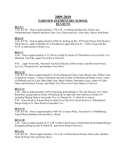 fairview elementary school bus runs