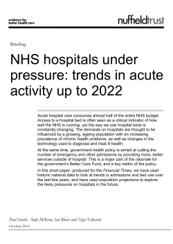 NHS hospitals under pressure: trends in acute