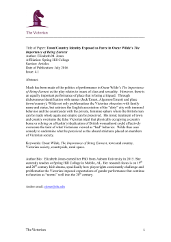 The Victorian 1 Title of Paper