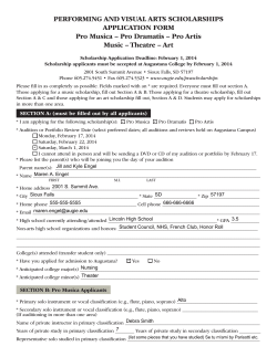 PERFORMING AND VISUAL ARTS SCHOLARSHIPS APPLICATION