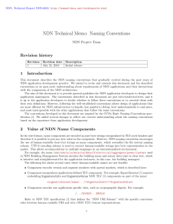 NDN Technical Memo: Naming Conventions