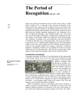 Period of Recognition - History of Christian Art