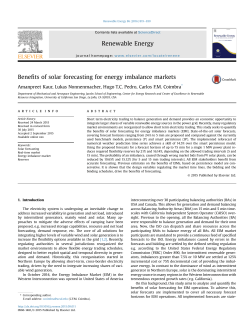 Benefits of solar forecasting for energy imbalance markets