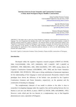 Interfaces between Frame Semantics and Construction Grammar A