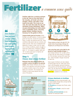 Fertilizer Common Sense Guide