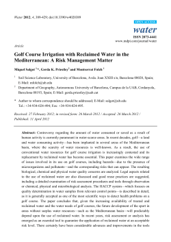 Golf Course Irrigation with Reclaimed Water in the Mediterranean: A