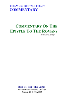 Hodge - Commentary On Romans