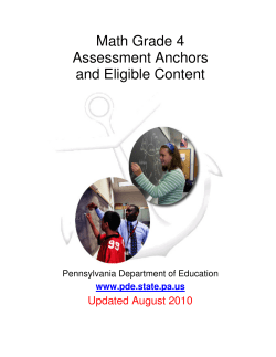 Math Grade 4 Assessment Anchors and Eligible Content