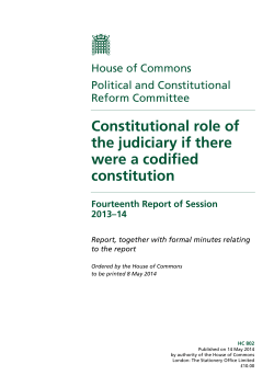 Constitutional role of the judiciary if there were a codified constitution