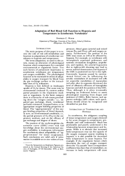 Adaptation of Red Blood Cell Function to Hypoxia and Temperature