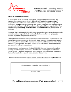 Grade 7 Summer Learning Packet