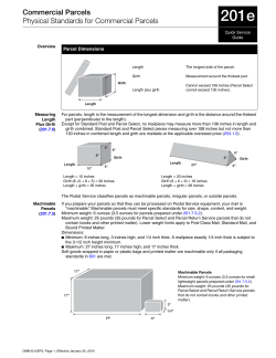QSG 201e Commercial Parcels - Physical Standards for Commercial