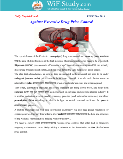 Against Excessive Drug Price Control