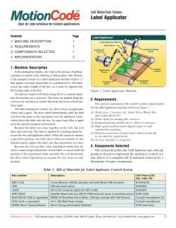Label Applicator - Galil Motion Control